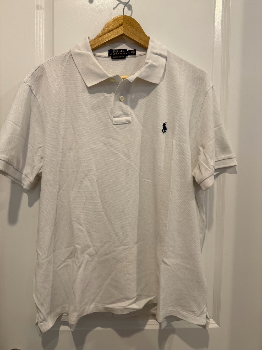 Iconic Polo by Ralph Lauren White Polo Shirt, Custom Slim Fit XL
